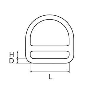 D Ring With Bar 6x50mm Stainless Steel D Ring With Bar 6x50mm Stainless Steel
