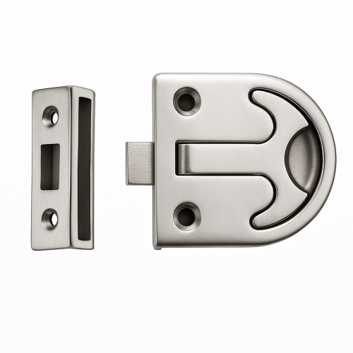 Fermeture encastrée lisse en inox à loquet, 57 x 65 mm