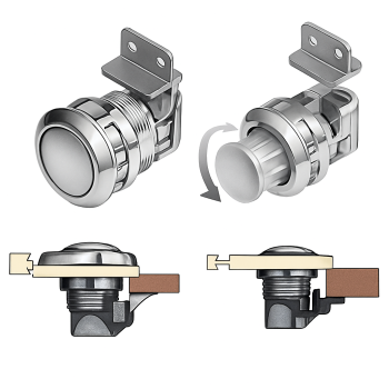 Southco Turn Knob Latch Flush Mount 32x47mm Chromed Finishing