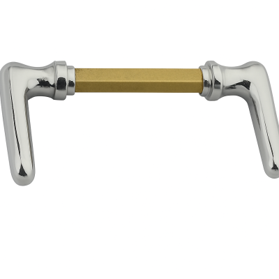 Chromed Brass Door Handles 55 x H28mm Chromed Brass Door Handles 55 x H28mm
