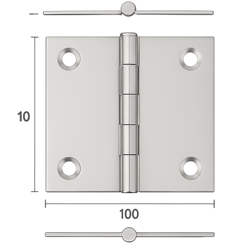 Edelstahl-Scharnier 100x100x2mm Edelstahl-Scharnier 100x100x2mm