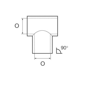 Open T Joint 90° Tube 25mm Open T Joint 90° Tube 25mm