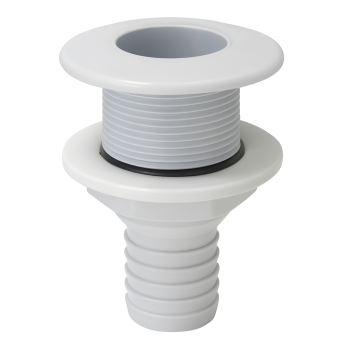 White Plastic thru-hull 35mm hose