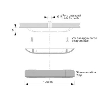 Led Courtesy Light Andromeda-g1 white 100 x 16 x H11mm Led Courtesy Light Andromeda-g1 white 100 x 16 x H11mm