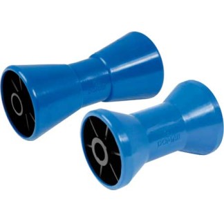 Blue Polyurethane coated Nylon hauling keel rollers 130 x 80 F16 Blue Polyurethane coated Nylon hauling keel rollers 130 x 80 F16