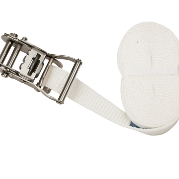 Stainless steel ratchet + White Webbing 35mm x 6mt -1000kg Stainless steel ratchet + White Webbing 35mm x 6mt -1000kg