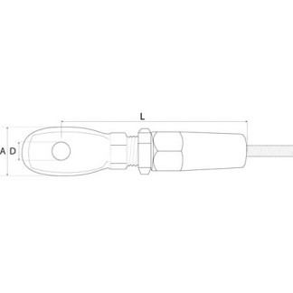 Stainless Steel Eye Fast terminals for cable 6mm Stainless Steel Eye Fast terminals for cable 6mm