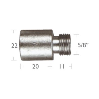 Pencil anode Caterpillar with cap  (22x20mm)