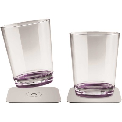 Verres plats magnétiques à culot bleu, D 82 x H 100 mm, 2 unités