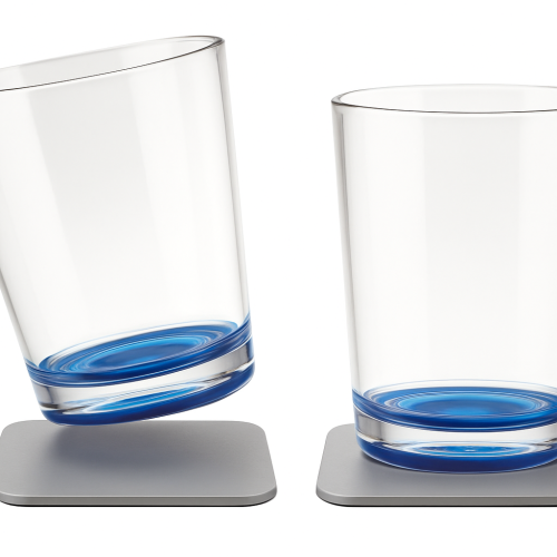 Verres plats magnétiques à culot gris, D 82 x H 100 mm, 2 unités