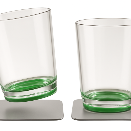 Verres plats magnétiques à culot gris, D 82 x H 100 mm, 2 unités