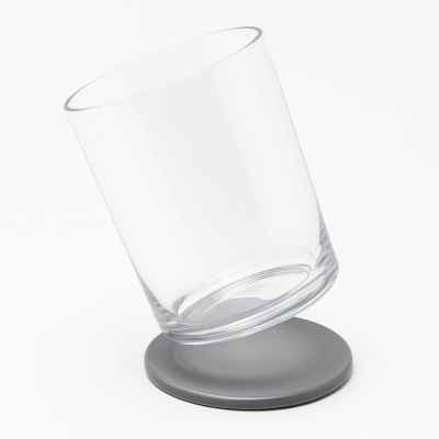 Verres plats magnétiques à culot gris, D 82 x H 100 mm, 2 unités