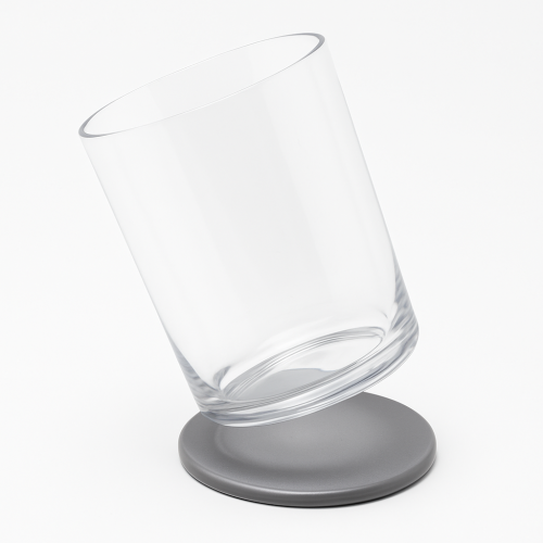 Verres plats magnétiques à culot gris, D 82 x H 100 mm, 2 unités