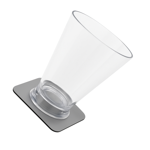 Verres plats magnétiques à culot gris, D 82 x H 100 mm, 2 unités