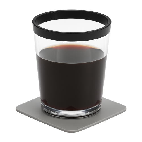 Verres plats magnétiques à culot gris, D 82 x H 100 mm, 2 unités