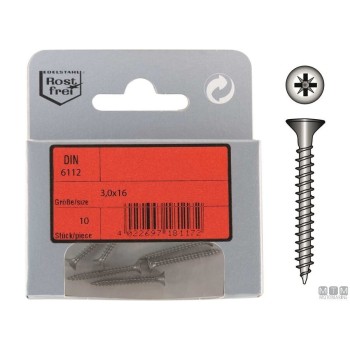 Packung Linsensenkkopf Spanplattenschrauben mit Schlitz A4 DIN 6112 3,5x40mm 8 Stück