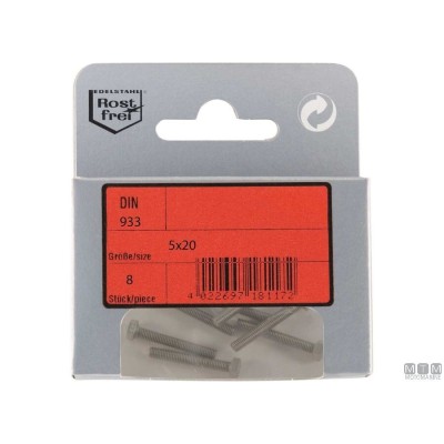 Packung Sechskantschrauben A4 DIN 933 6x25 mit Muttern 6 Stück Packung Sechskantschrauben A4 DIN 933 6x25 mit Muttern 6 Stück