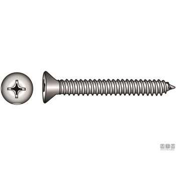 Pack Flat Head Tapping Screws Phillips A4 DIN 7982 3,5x19mm 12pz