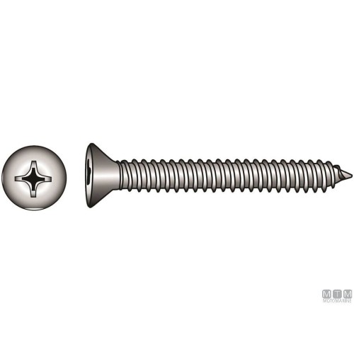 Pack Flat Head Tapping Screws Phillips A4 DIN 7982 6,3x25mm 6pz Pack Flat Head Tapping Screws Phillips A4 DIN 7982 6,3x25mm 6pz