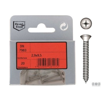 Pack Oval Head Tapping Screws Phillips A4 DIN 7983 4,2x32mm 10pz