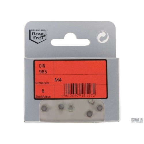 Pack Hex Nylock Nuts DIN 985 M5 6pz Pack Hex Nylock Nuts DIN 985 M5 6pz