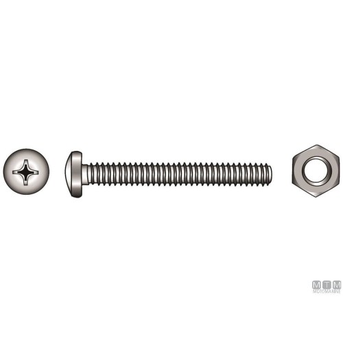 Packung Linsenkopfschrauben Phillips A4 DIN 7985 6x40 mit Muttern 4 Stück Packung Linsenkopfschrauben Phillips A4 DIN 7985 6x40 mit Muttern 4 Stück