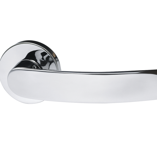 Poignées de porte de style 1 en laiton chromé, 124 x 46 mm Poignées de porte de style 1 en laiton chromé, 124 x 46 mm