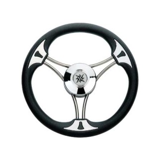 Stainless Steel Steering Wheel Targa 350mm with Poliurethane Grip Grey Stainless Steel Steering Wheel Targa 350mm with Poliurethane Grip Grey