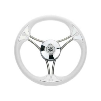 Edelstahl-Lenkrad Targa 350mm mit Polyurethan-Graugriff
