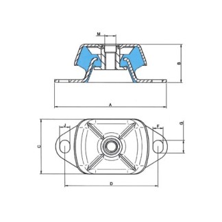 Engine Shock Absorber-Marine Engine Mounts M M16 280KG Engine Shock Absorber-Marine Engine Mounts M M16 280KG