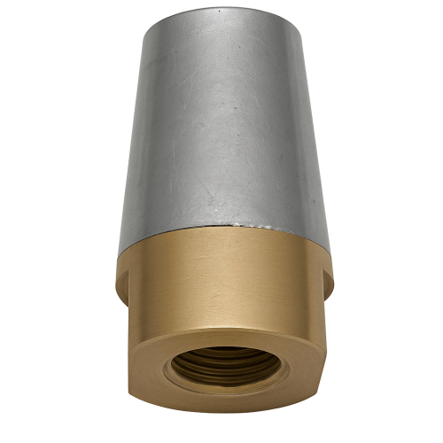 Complete Ogive Anode with Threaded Brass Base for Shaft 40mm Complete Ogive Anode with Threaded Brass Base for Shaft 40mm