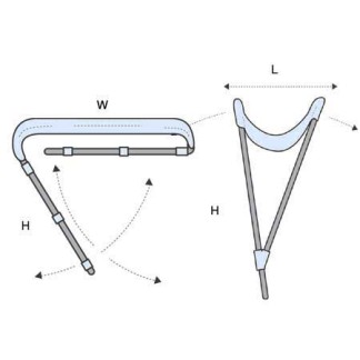 Nautical Bimini F2 Blue 2 arches in Aluminum 170cm Width x 180cm Length x 110cm Height