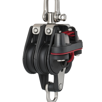 Sprenger Pulley Triple Swivel with Cam Cleat and Becket 28mm for 8mm lines