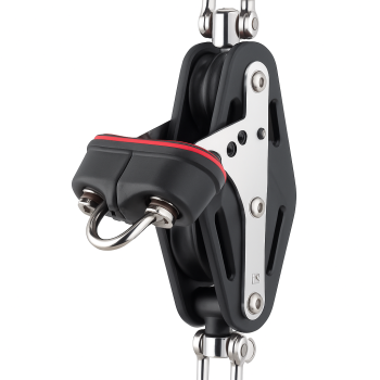Sprenger Fiddle Pulley with Cam Cleat and Becket 50mm up to 12mm lines Sprenger Fiddle Pulley with Cam Cleat and Becket 50mm up to 12mm lines