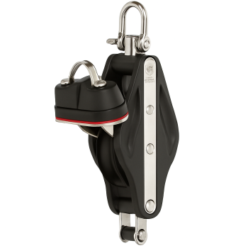 Sprenger Fiddle Pulley with Cam Cleat and Becket 50mm up to 12mm lines