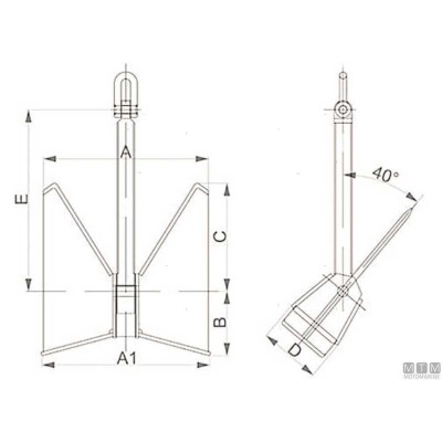 Stainless Anchor Pool 75kg Stainless Anchor Pool 75kg