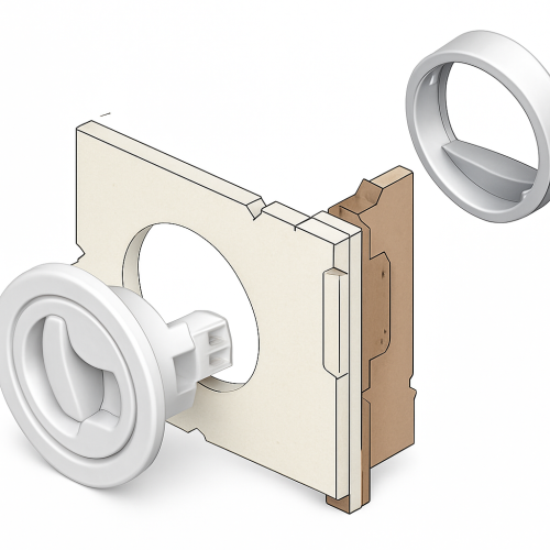 Weißer Verriegelungsrastenverschluss 61mm ohne Schlüssel Weißer Verriegelungsrastenverschluss 61mm ohne Schlüssel