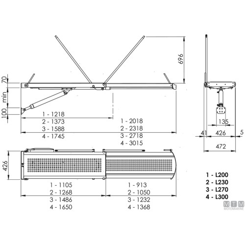 Hydraulic Gangway Smeraldo 230 x 43cm 12v Hydraulic Gangway Smeraldo 230 x 43cm 12v