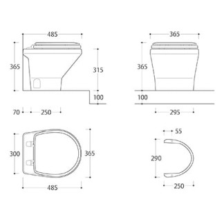 Toilet Tecma Compass Short 24V ( Eco Panel) Toilet Tecma Compass Short 24V ( Eco Panel)