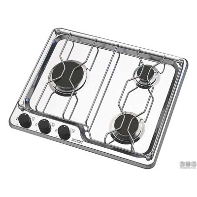 Stainless Steel Cooker Techimpex Burano 3-Burner 470 x 390 mm