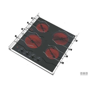 Ceramic Cooker Techimpex Torres 4-Burner 500 x 510 mm Ceramic Cooker Techimpex Torres 4-Burner 500 x 510 mm
