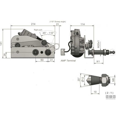Adjustable Pantograph Roca W50 Black 1020-1200mm
