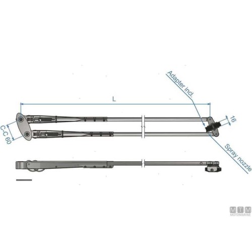 Adjustable Pantograph Roca W50 Black 1020-1200mm