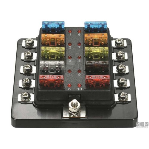 Fuse Holder for 6 Standard (Unival) Fuses 85 x 75 x H35mm