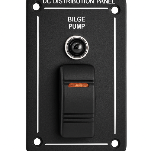 Aluminum Electrical Panel with 8 Rocker Switches 240 x 115 mm