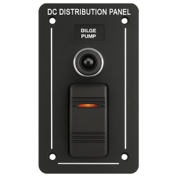 Aluminum Black Panel with Rocker Switches and Circuit Breakers (5) + USB Socket (3x5A/2x10A/1x15A) - Dimensions: 191 x 115 mm Aluminum Black Panel with Rocker Switches and Circuit Breakers (5) + USB Socket (3x5A/2x10A/1x15A) - Dimensions: 191 x 115 mm