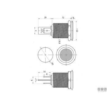24V Ø19mm Yellow LED Indicator Light