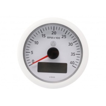 Tachometer With Hourmeter VDO View-Line 12V 5000 RPM 85mm White