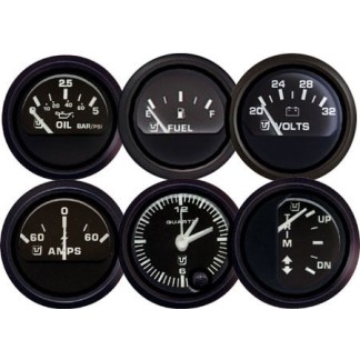 Fuel Level Gauge 0-190 Ohm Uflex Ultra Black 52mm