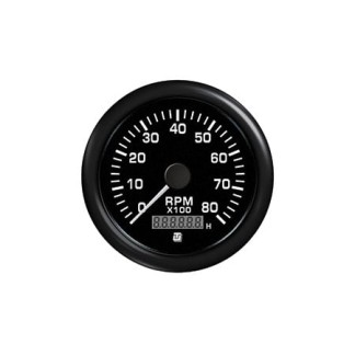 Black Uflex Tachometer and Hourmeter 4000 rpm 85mm Black Uflex Tachometer and Hourmeter 4000 rpm 85mm